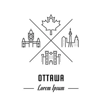 Vector Line Banner Ottawa Free Stock Illustration