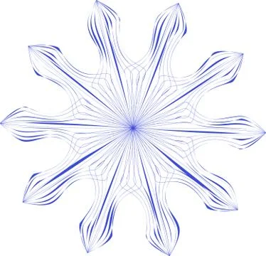 Vector line blue snowflake. Winter, cold, frost. Stock Illustration