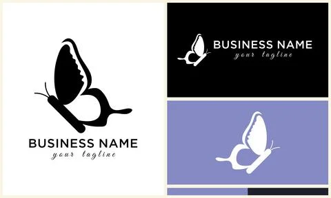 Vector line butterfly logo template Illustrazione stock