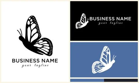 Vector line butterfly logo template Illustrazione stock