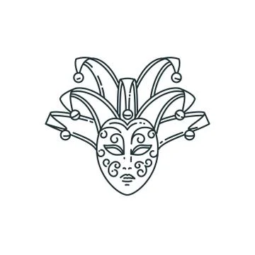 Vector line carnival mask design Stock Illustration