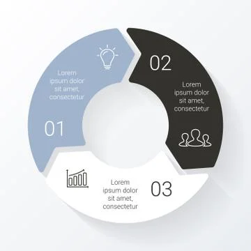 Vector line circle arrows infographic. Template for cycle diagram, graph Stock Illustration