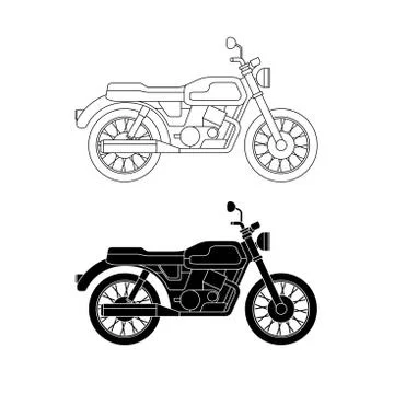 Vector line classic bike. Stock Illustration