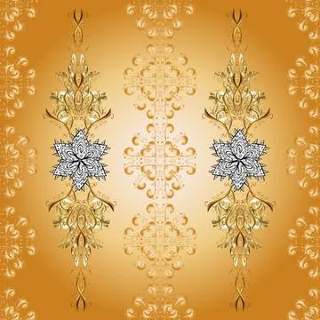 Vector line design. Seamless. 1920-30s motifs. Art Deco Pattern on orange, yello Stockillustratie