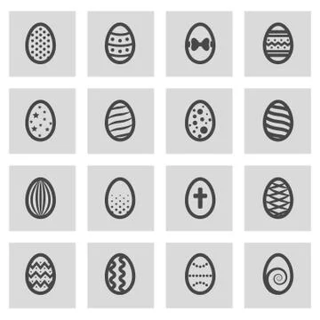Vector line easter set Stock Illustration