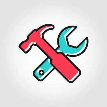 Vector line flat repair icon Stock Illustration