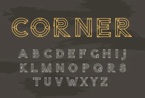 Vector Line Font. Trendy Style Typeface. Stock Illustration