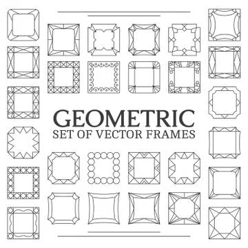 Vector line frames. Illustrazione stock
