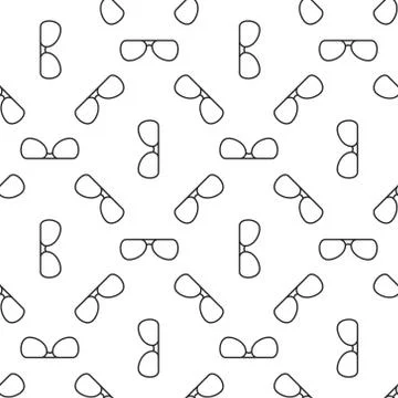Vector line glasses seamless vector pattern Stock Illustration