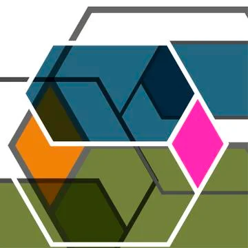 Vector line hexagon infographic. Template for diagram and presentation Stock Illustration