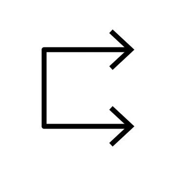 Vector line icon arrow replace pointing in one direction on a black outline.. Stock Illustration