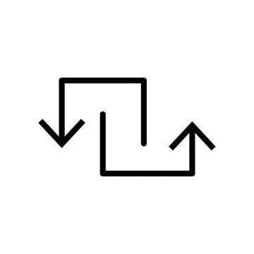 Vector line icon arrow replace pointing in one direction on a black outline.. Stock Illustration