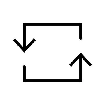 Vector line icon arrow replace pointing in one direction on a black outline.. Stock Illustration