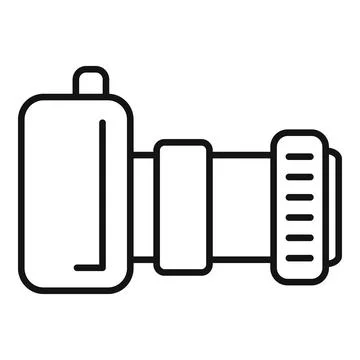 Vector line icon of a camera lens, perfect for web and app design Illustrazione stock