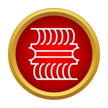 Vector line icon displaying a cross section tire Stock Illustration
