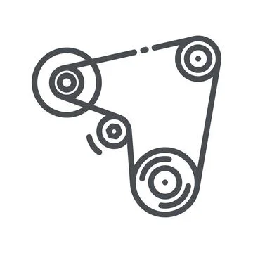 Vector line icon of a drive belt front view isolated イラスト素材