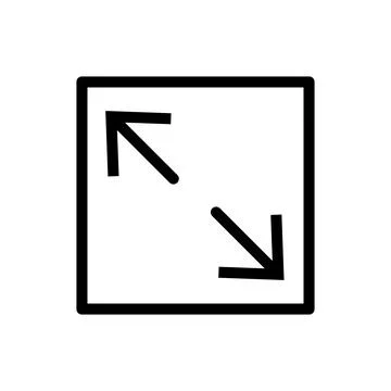 Vector line icon expand simple graphic design with a thin stroke. Arrow sym.. Stock Illustration