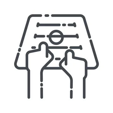 Vector line icon of gusli strings ethnic traditional musical instrument icon. Illustrazione stock