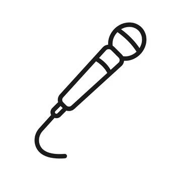 Vector Line Icon Of Microphone. Eps-10. Иллюстрация
