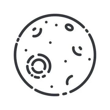 Vector line icon of a moon isoloated on transparent background Stock Illustration