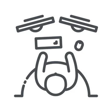 Vector line icon of an office worker top view isolated Stock Illustration
