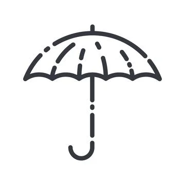 Vector line icon of an opened umbrella side view Illustrazione stock
