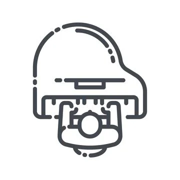 Vector line icon of a piano player top view Stock Illustration