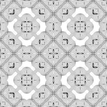 Vector Line Icon Seamless Pattern Isolated on White Background Stock Illustration