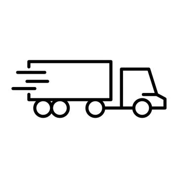 Vector line icon send parcels by truck isolated on white background イラスト素材