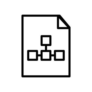 Vector line icon with structure technology manager is responsible for overs.. Illustrazione stock