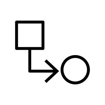 Vector line icon with structure technology manager is responsible for overs.. Illustrazione stock