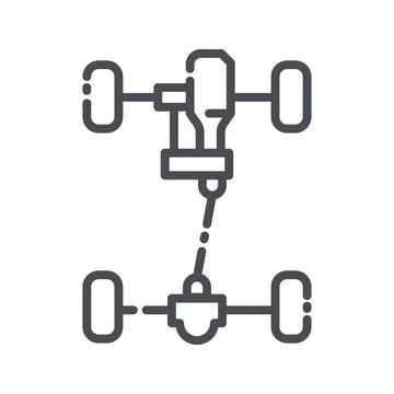 Vector line icon of a transmission high angle view isolated Illustrazione stock