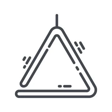 Vector line icon of triangle musical instrument isolated Stock Illustration
