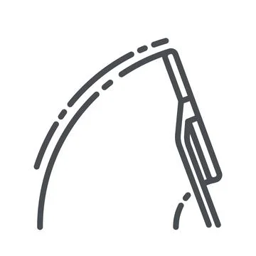 Vector line icon of a windscreen wiper front view isolated Stock Illustration