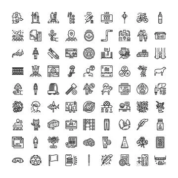 Vector line icons representing various concepts illustration 스톡 일러스트
