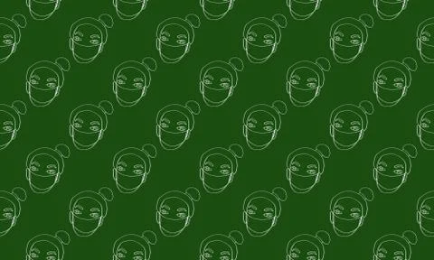 Vector line image of people wearing medical masks protecting themselves from  Stock Illustration