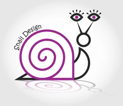 Vector line logo snail with human eyes Stock Illustration