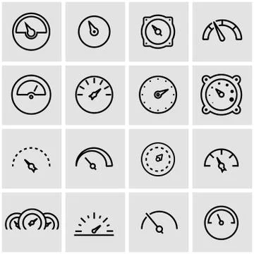 Vector line meter icon set イラスト素材