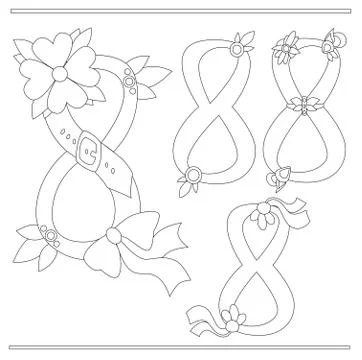 Vector line Number eight in different forms Stock Illustration