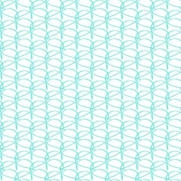 Vector line pattern of hand-drawn green hearts Stock Illustration