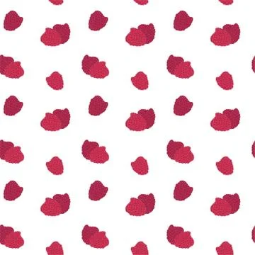 Vector line raspberry seamless pattern. Monochrome background berries Stock Illustration