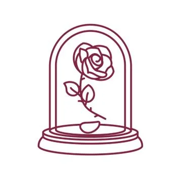 Vector line rose, glass flask Stock Illustration