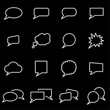 Vector line speach bubbles icon set 스톡 일러스트