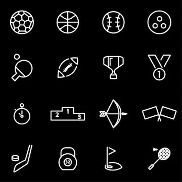 Vector line sport icon set Stock Illustration