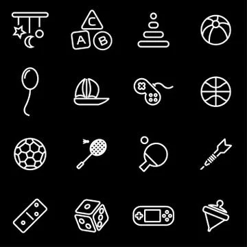 Vector line toys icon set Stock Illustration