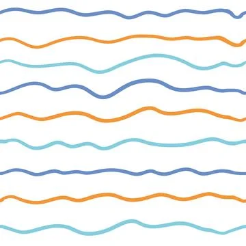 Vector line wave seamless pattern Stock Illustration