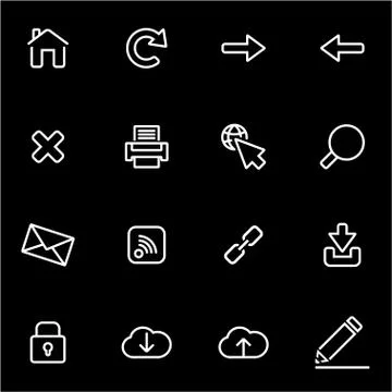 Vector line web icon set Stock Illustration