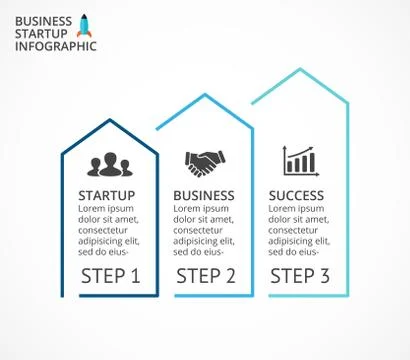 Vector linear arrows infographic, diagram chart, graph presentation. Business Stock Illustration