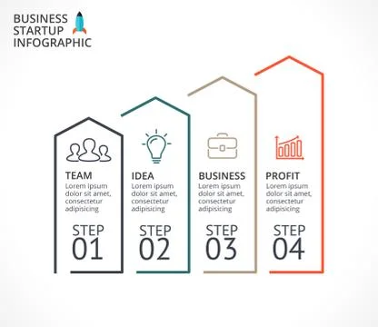 Vector linear arrows infographic, diagram chart, graph presentation. Business Illustrazione stock
