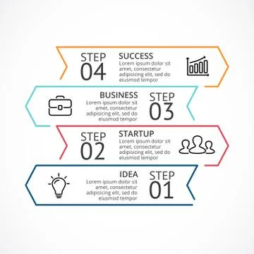 Vector linear arrows infographic, diagram chart, graph presentation. Business Stock Illustration